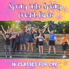 I am offering a special Spring into Spring credit pack available to purchase this weekend only (offer ends at midnight Sunday 2nd April!)...

16 credits for £99!! That's only £6.18 per class (or just £5.50 per class if you collect your loyalty stamps) Bargain!! 🤑🤑🤑