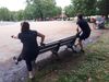 Bench assisted Pistol squats as part of a killer class in Clapham Common tonight