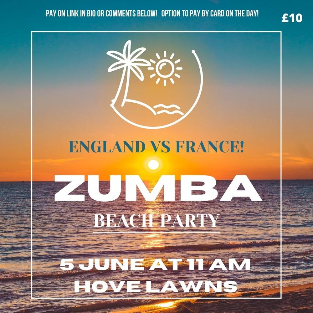 ITS GOING DOWN IN BRIGHTON THIS WEEKEND! England VS France!  I have 20 people coming to this class already! 17 French and we need more ENGLISH! Calling out to all the English Zumba lovers out there! Come and join us by the beach on Hove Lawns!  One teacher from the UK (myself) and one from France! Who will make the most noise?!!!