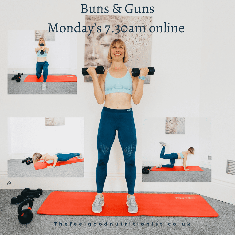 It’s nearly here!! Monday’s Buns & Guns class online at 7.30am. 
If you’re tight for time and want a quick blitz, then come and join me to get your Monday kick start and to get you ready for the week ahead.