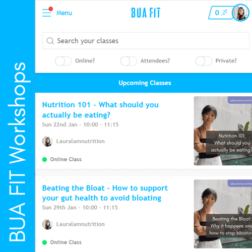 Hi everyone! I'm Laura and I've just joined BUA FIT as a partner and I'm here to show you how to harness your nutrition to help you hit your fitness and health goals.

I've got two webinars available so far so sign up! Let me know if this date and time works for you - any feedback is really appreciated!

Laura
